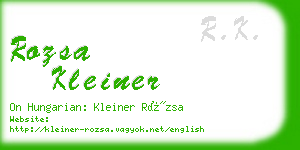 rozsa kleiner business card